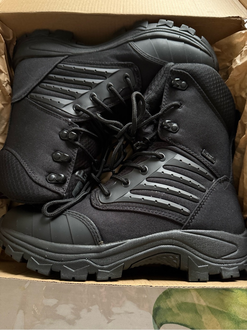 Men's Black Tactical Lace-Up Boots